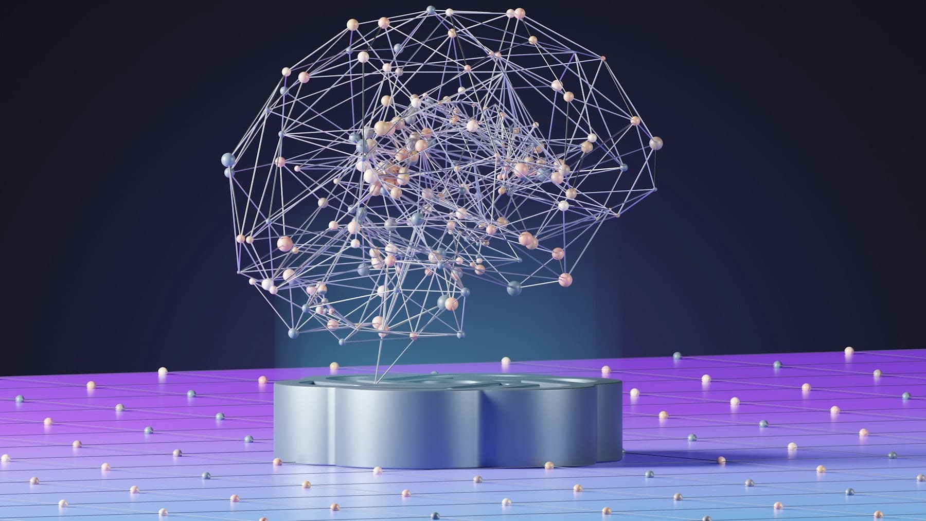 Abstract neural network representing AI search