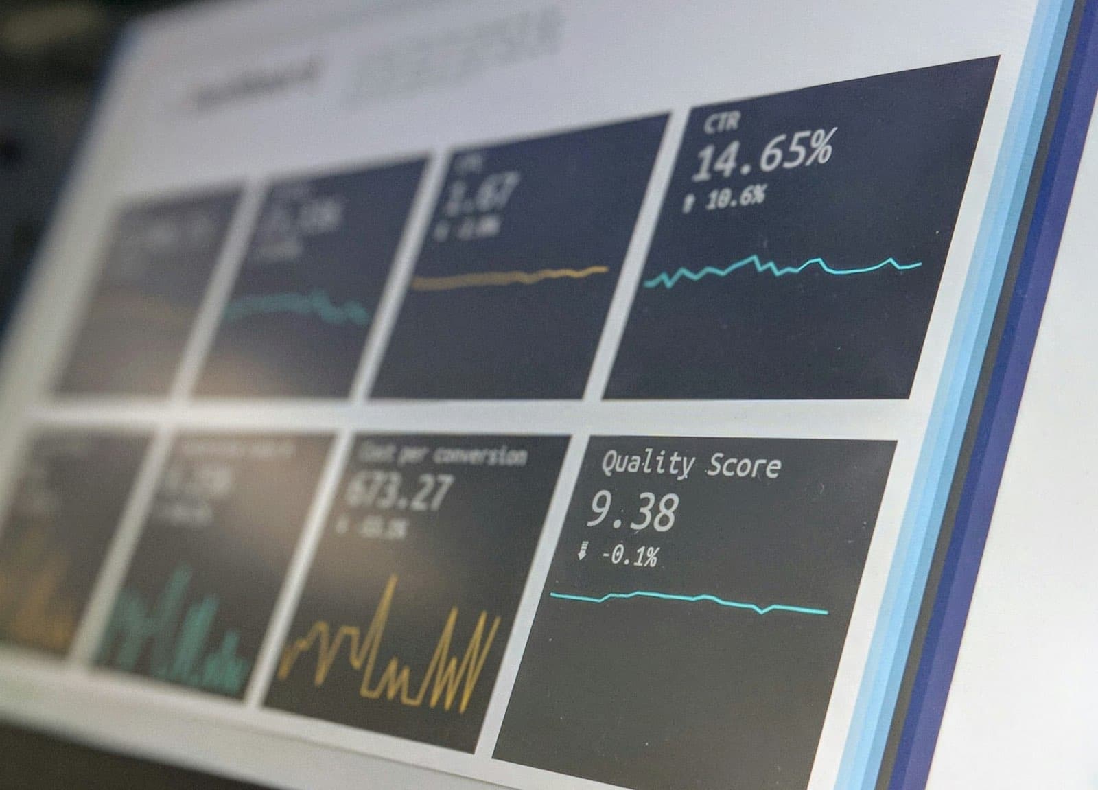 Screens showing search and traffic analytics