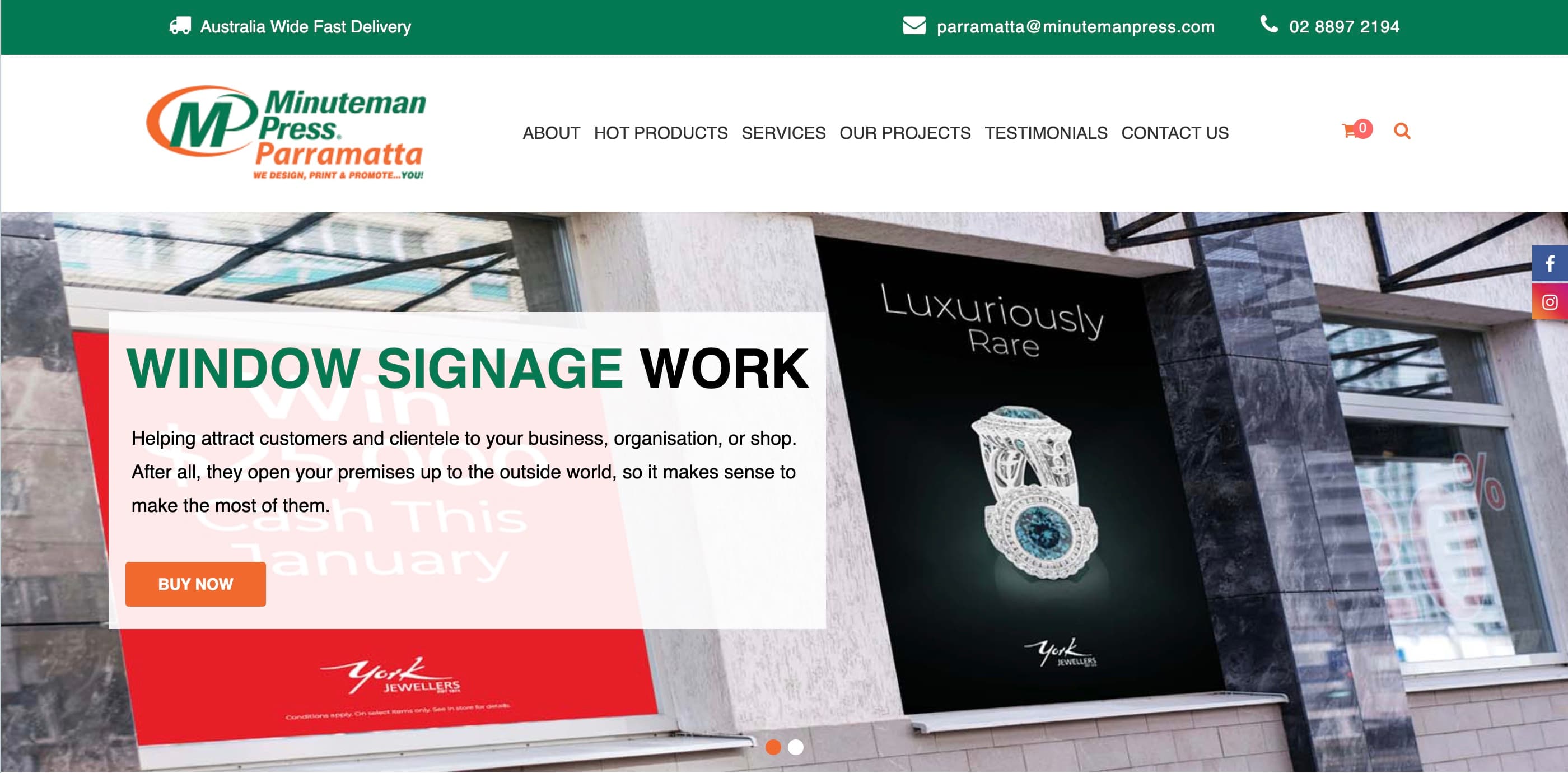 Minuteman Press website, built by Dream Websites