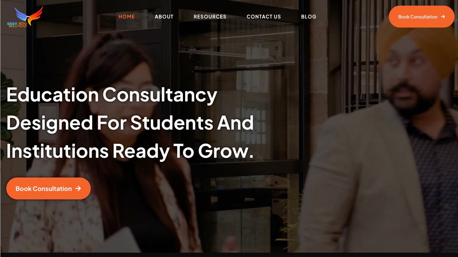 Seek Education Solution website, built by Dream Websites
