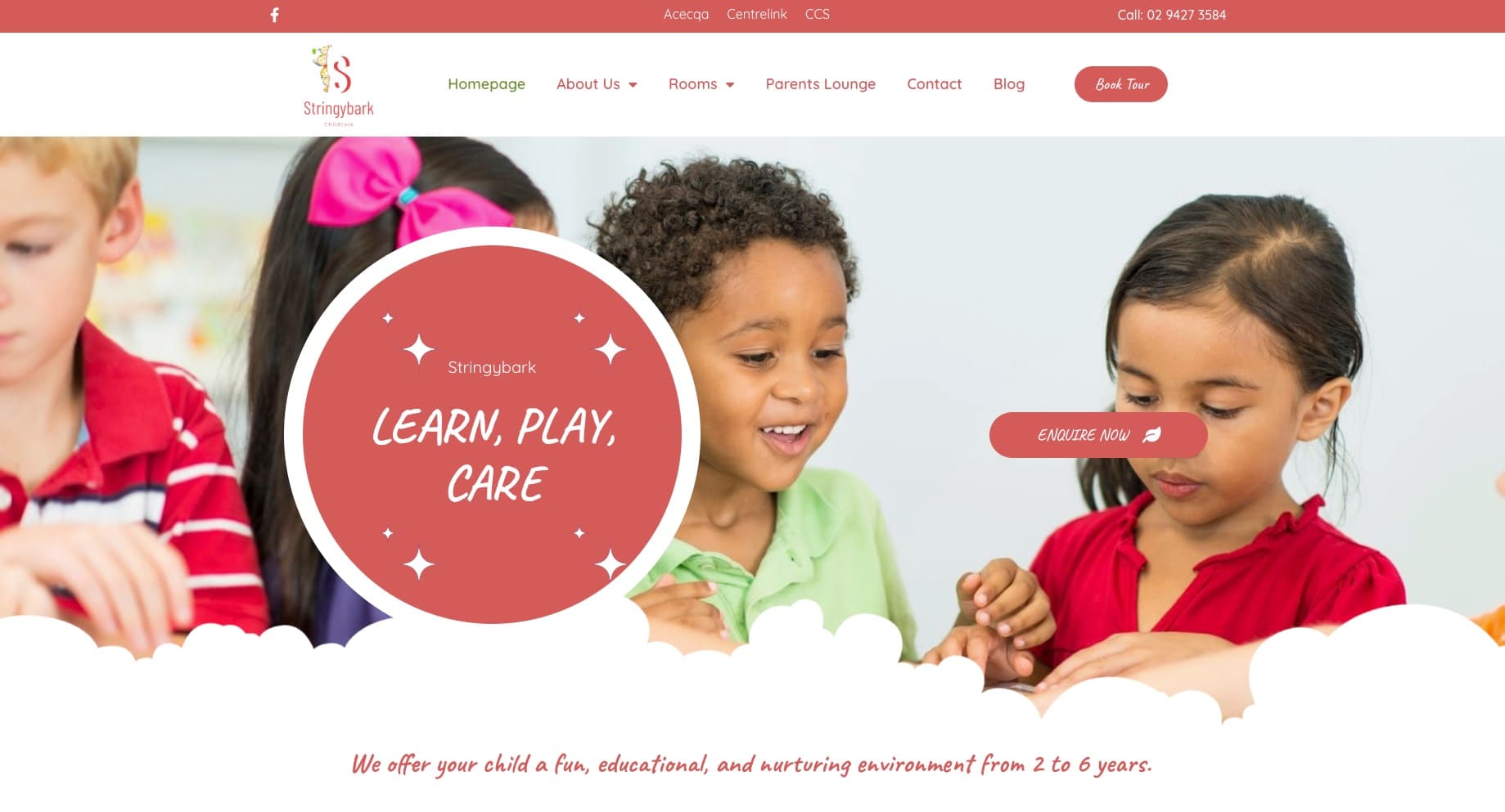 Stringybark Childcare website, built by Dream Websites